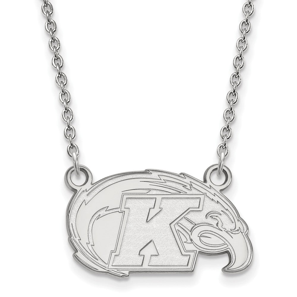 10k White Gold Kent State Small Pendant Necklace, Item N12961 by The Black Bow Jewelry Co.
