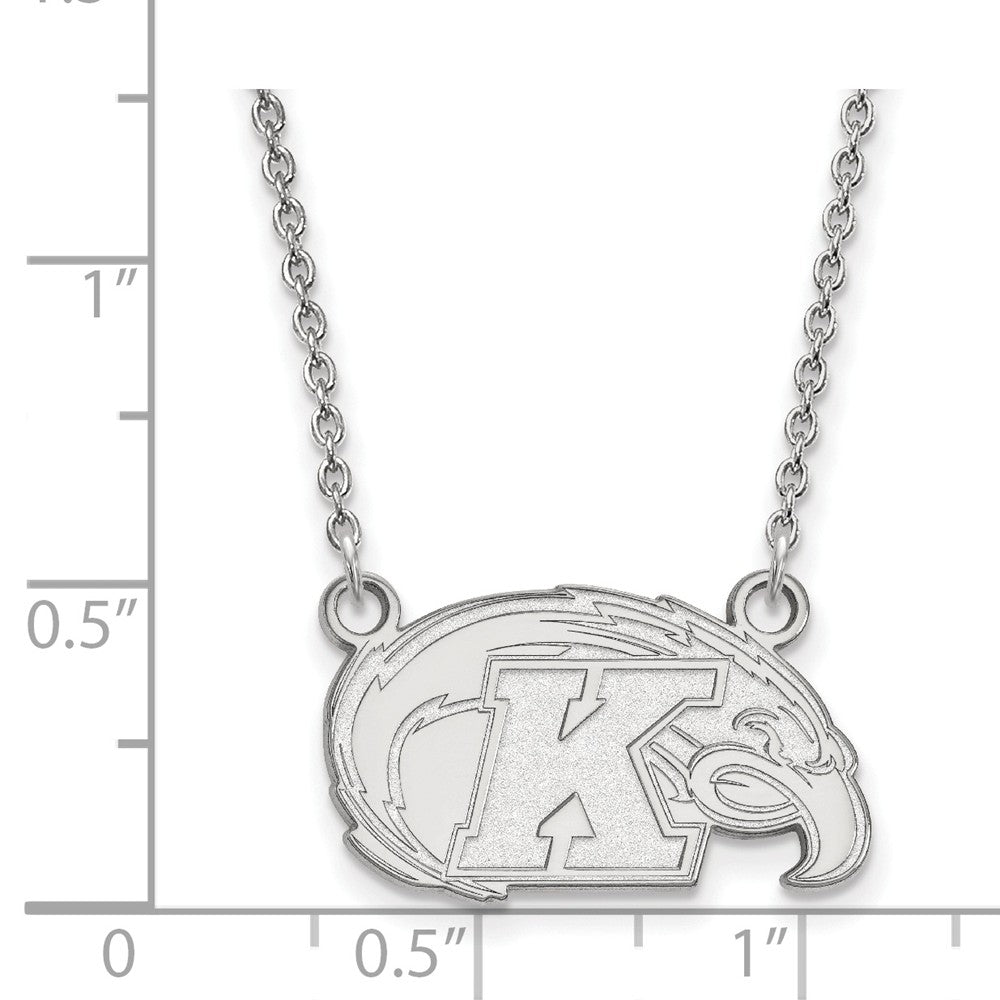 Alternate view of the 10k White Gold Kent State Small Pendant Necklace by The Black Bow Jewelry Co.
