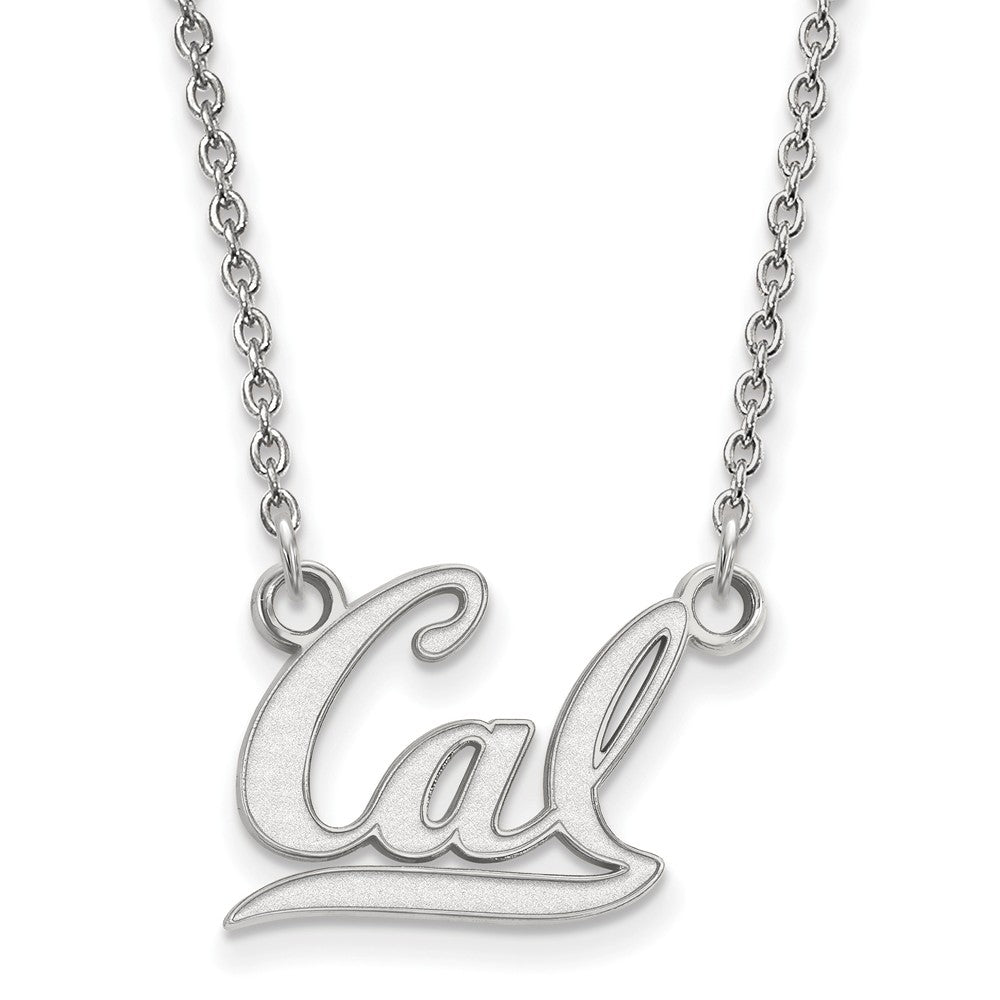 10k White Gold California Berkeley Small &#39;Cal&#39; Pendant Necklace, Item N13009 by The Black Bow Jewelry Co.