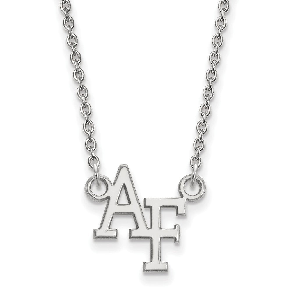 10k White Gold Air Force Academy Small Pendant Necklace, Item N13019 by The Black Bow Jewelry Co.