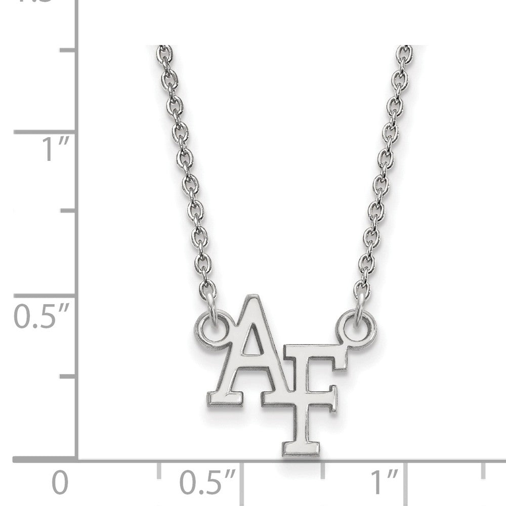 Alternate view of the 10k White Gold Air Force Academy Small Pendant Necklace by The Black Bow Jewelry Co.
