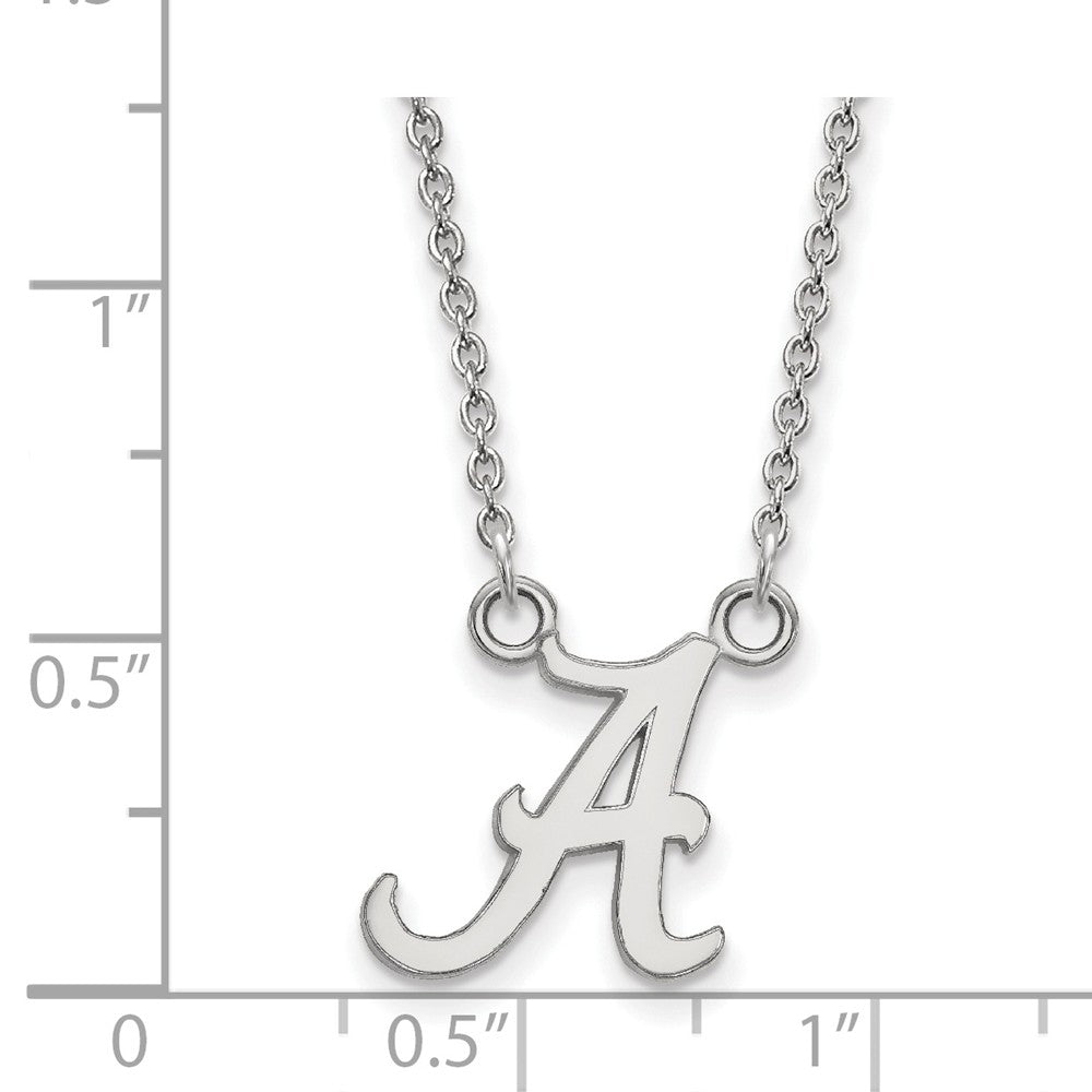 Alternate view of the 10k White Gold U of Alabama Small Initial A Pendant Necklace by The Black Bow Jewelry Co.