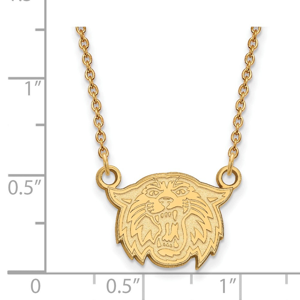 Alternate view of the 10k Yellow Gold Villanova U Small Wildcat Face Pendant Necklace by The Black Bow Jewelry Co.