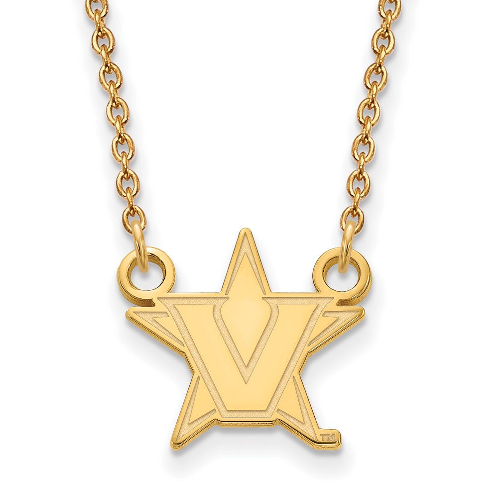 10k Yellow Gold Vanderbilt U Small Pendant Necklace, Item N13133 by The Black Bow Jewelry Co.