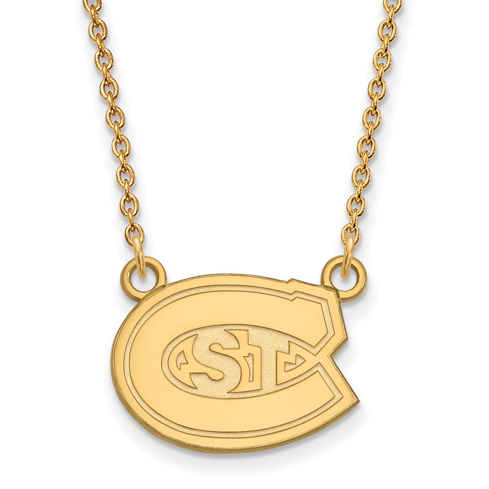 10k Yellow Gold St. Cloud State Small Pendant Necklace, Item N13138 by The Black Bow Jewelry Co.