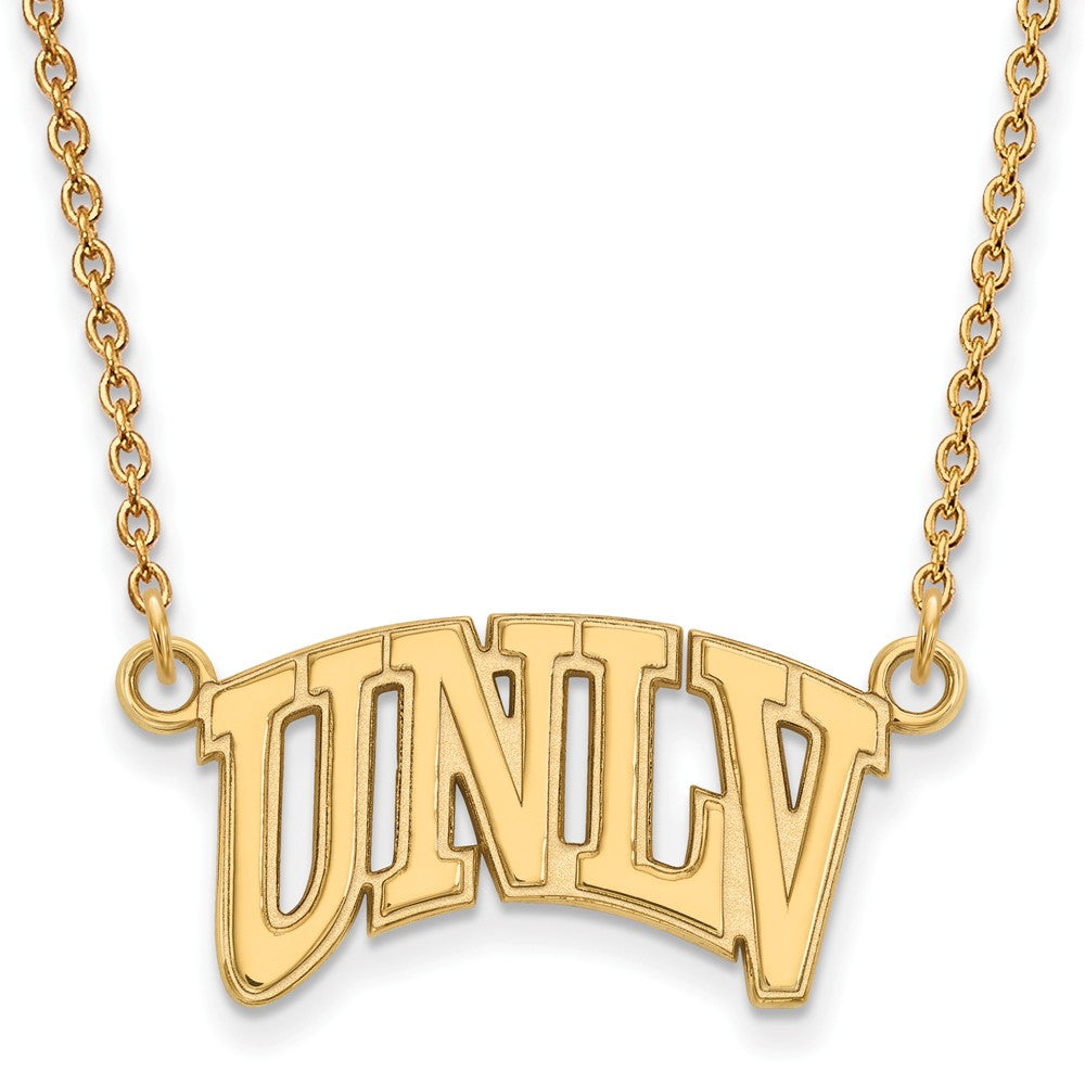 10k Yellow Gold U of Nevada Las Vegas Small Pendant Necklace, Item N13139 by The Black Bow Jewelry Co.