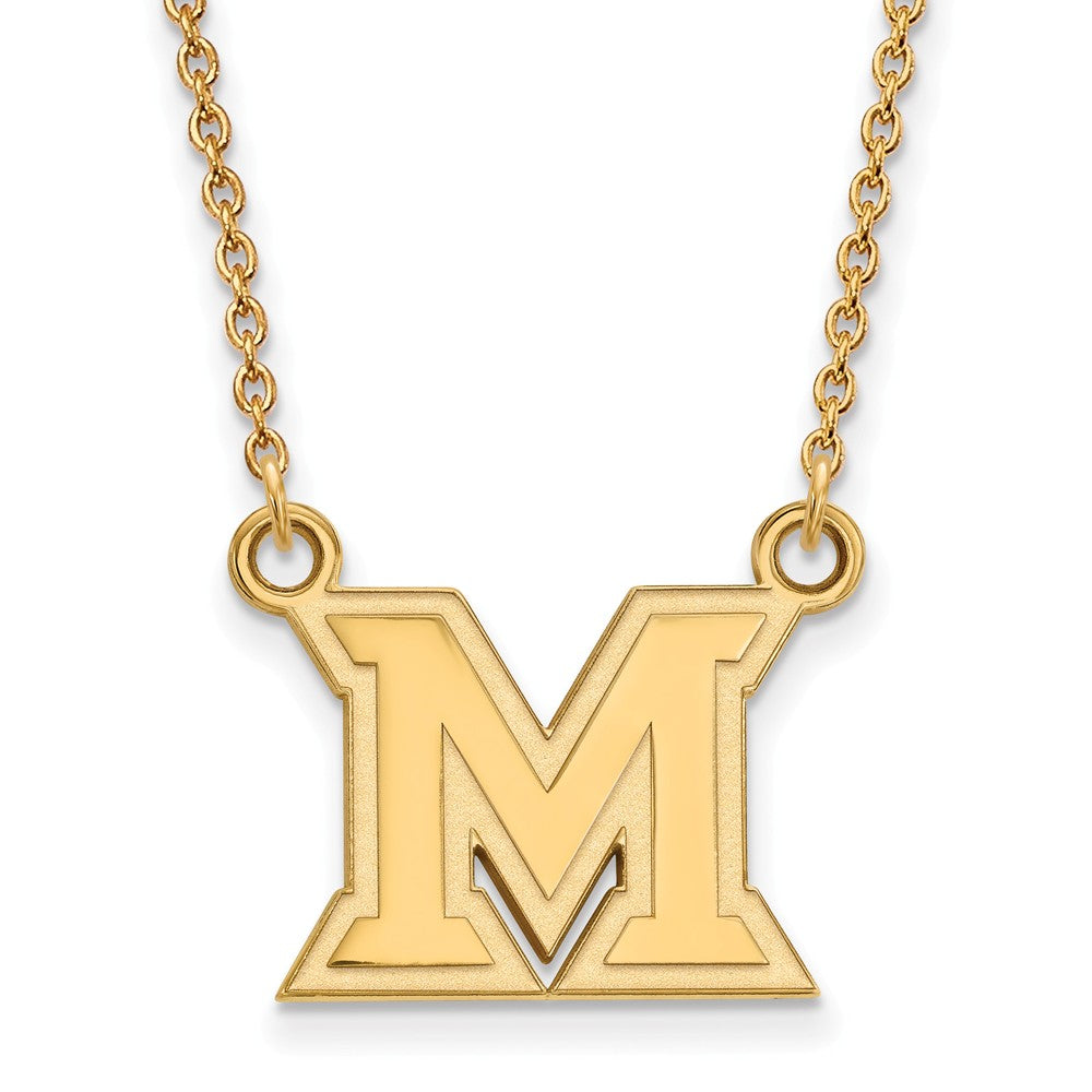 10k Yellow Gold Miami U Small Initial M Pendant Necklace, Item N13176 by The Black Bow Jewelry Co.