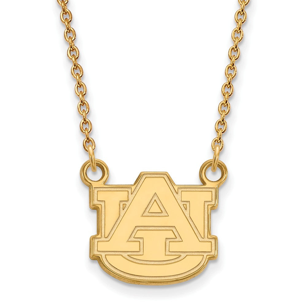 10k Yellow Gold Auburn U Small &#39;AU&#39; Pendant Necklace, Item N13207 by The Black Bow Jewelry Co.