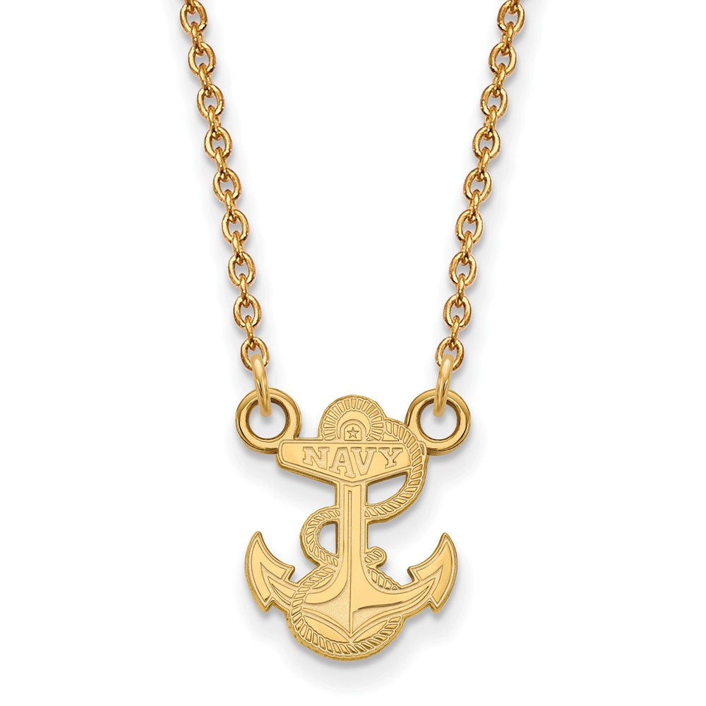 10k Yellow Gold U.S. Navy Small Pendant Necklace, Item N13237 by The Black Bow Jewelry Co.