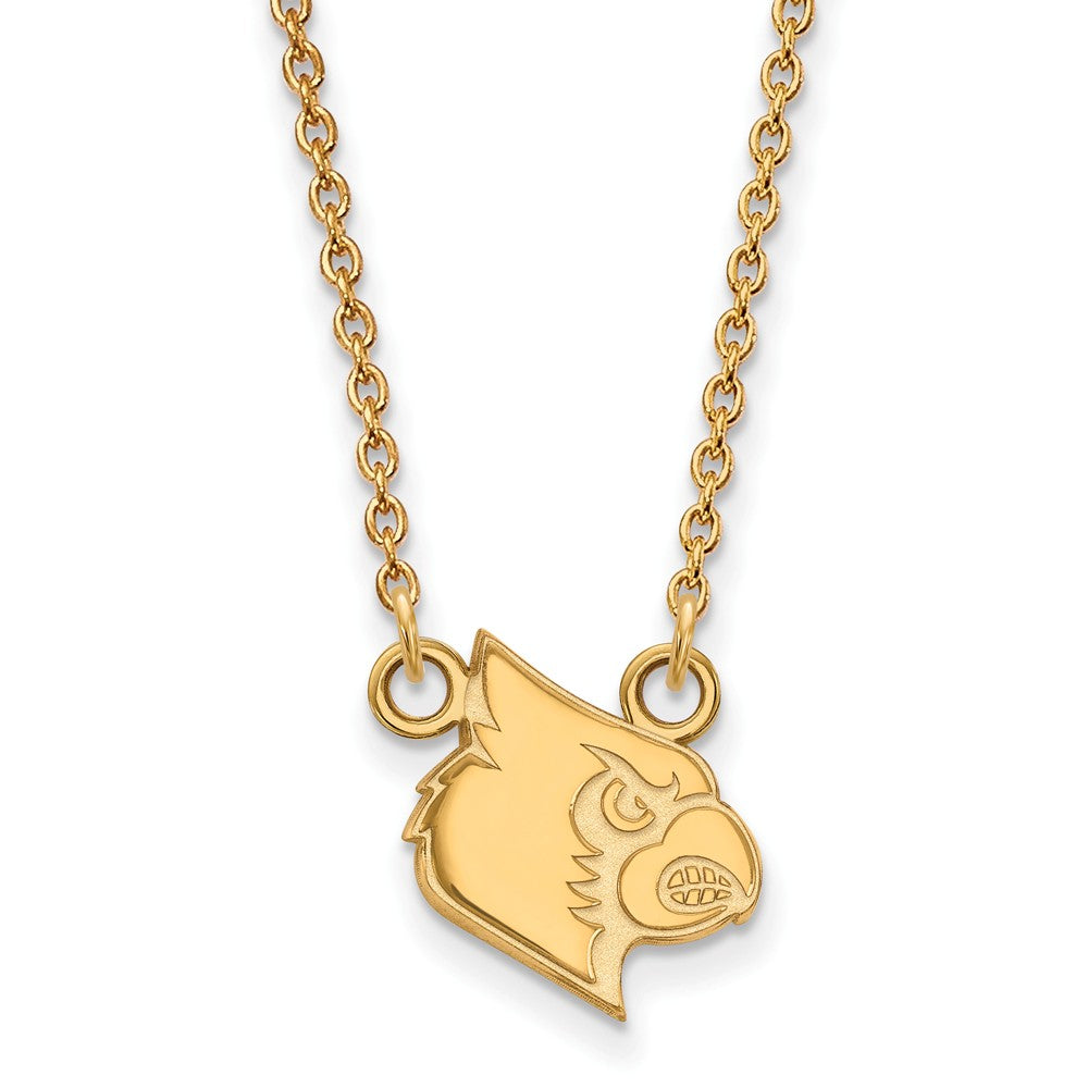 10k Yellow Gold U of Louisville Small Pendant Necklace, Item N13251 by The Black Bow Jewelry Co.