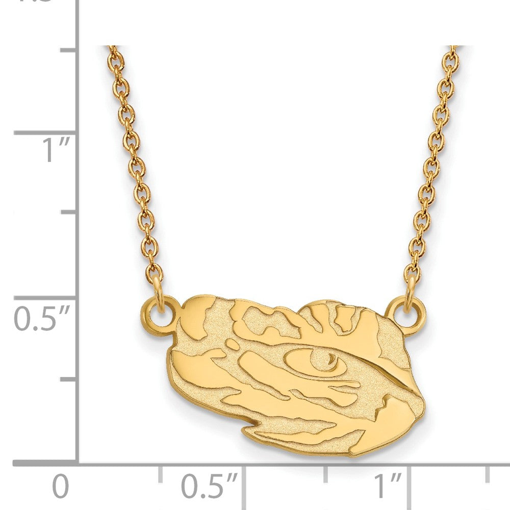 Alternate view of the 10k Yellow Gold Louisiana State Small Pendant Necklace by The Black Bow Jewelry Co.