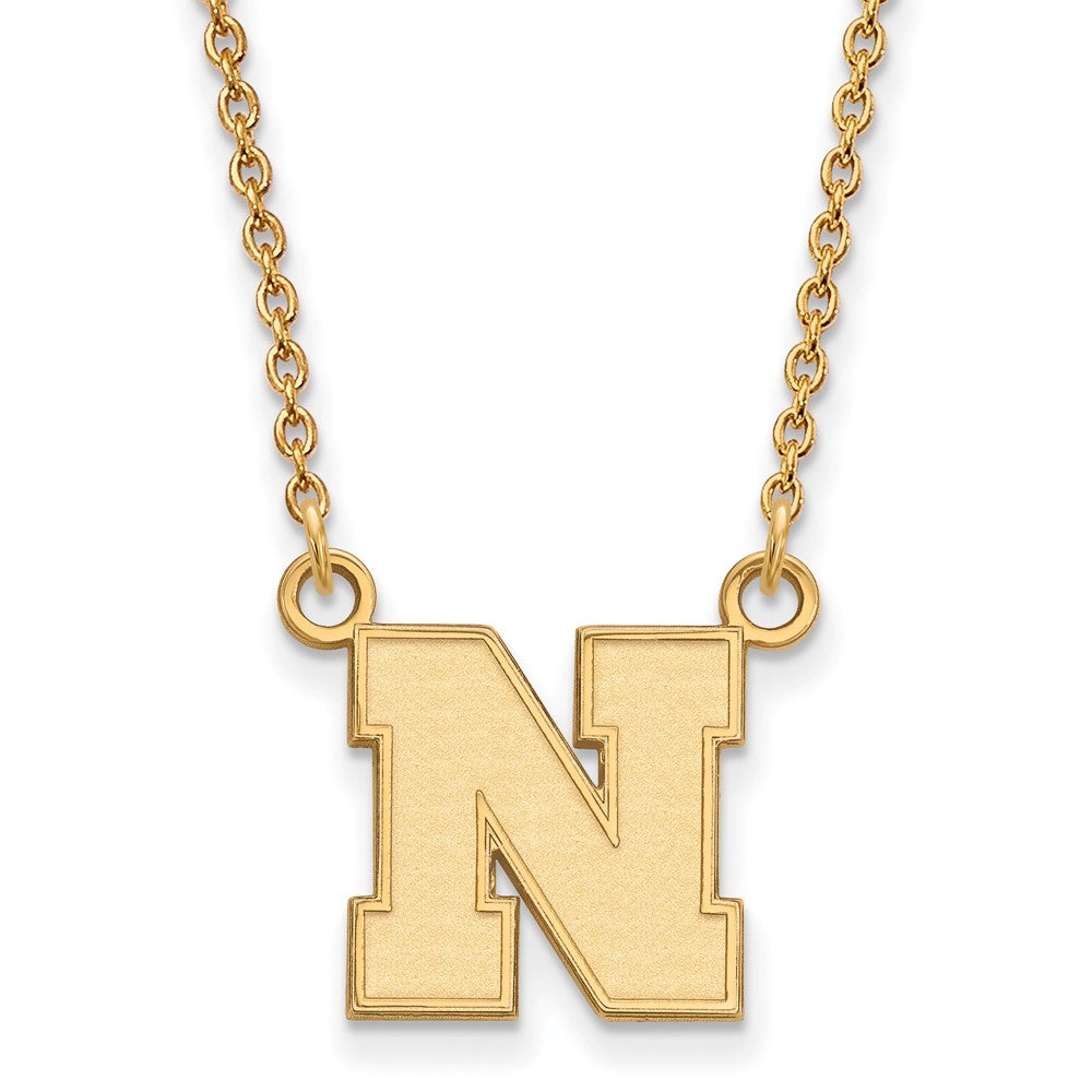 Simple Gold Plating Letter N With Saint Pendant Necklace - Jewenoir