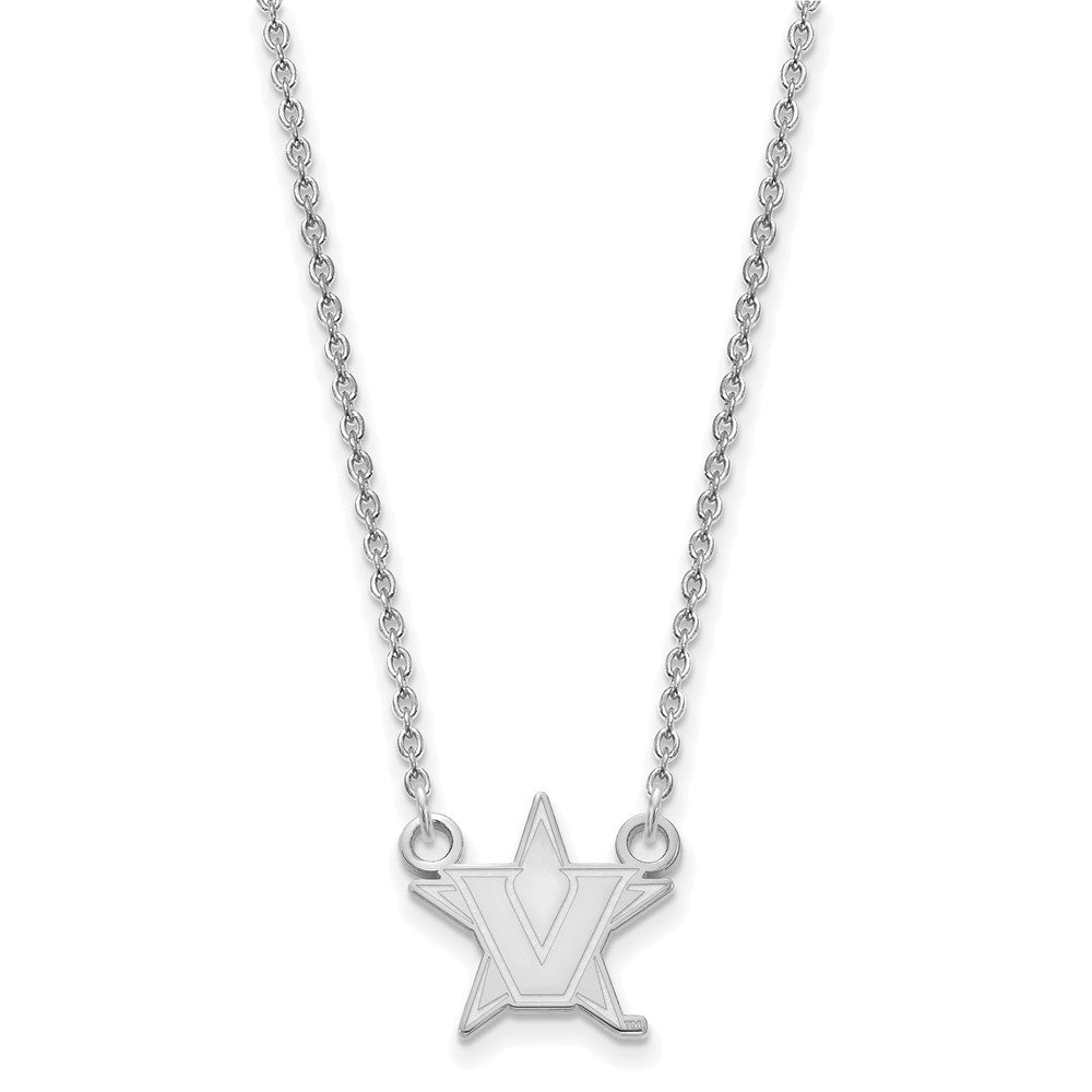 Alternate view of the 14k White Gold Vanderbilt U Small Pendant Necklace by The Black Bow Jewelry Co.