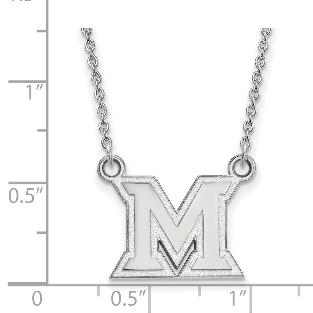 Alternate view of the 14k White Gold Miami U Small Initial M Pendant Necklace by The Black Bow Jewelry Co.
