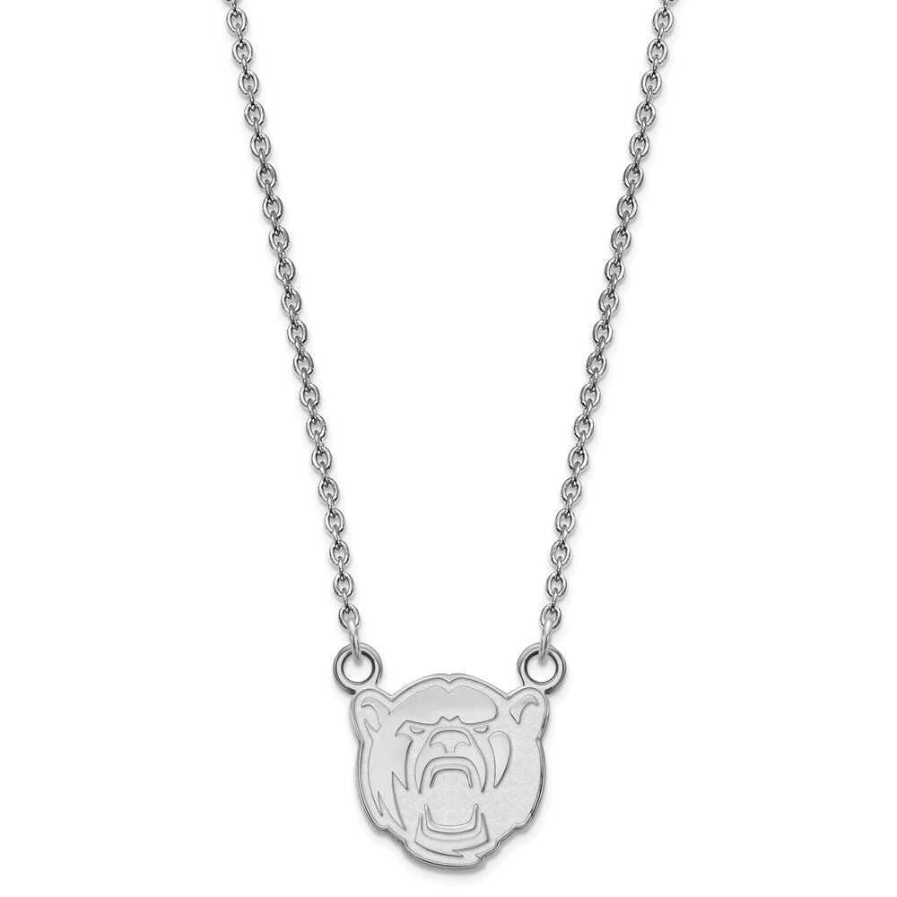 Alternate view of the 14k White Gold Baylor U Small Pendant Necklace by The Black Bow Jewelry Co.
