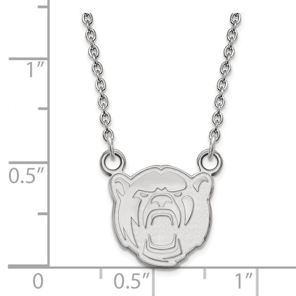 Alternate view of the 14k White Gold Baylor U Small Pendant Necklace by The Black Bow Jewelry Co.