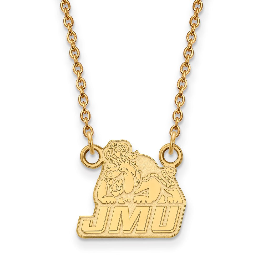 14k Yellow Gold James Madison U Small Pendant Necklace, Item N13466 by The Black Bow Jewelry Co.
