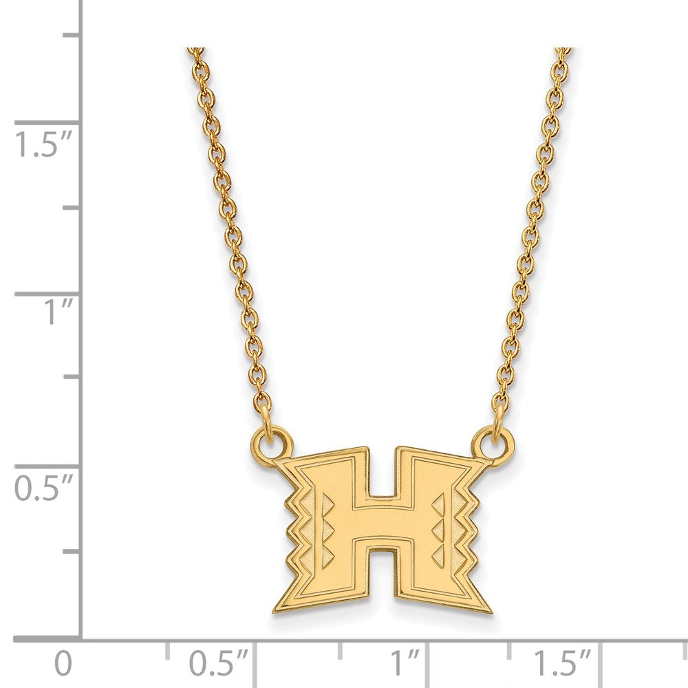 Alternate view of the 14k Yellow Gold The U of Hawai&#39;i Small Pendant Necklace by The Black Bow Jewelry Co.