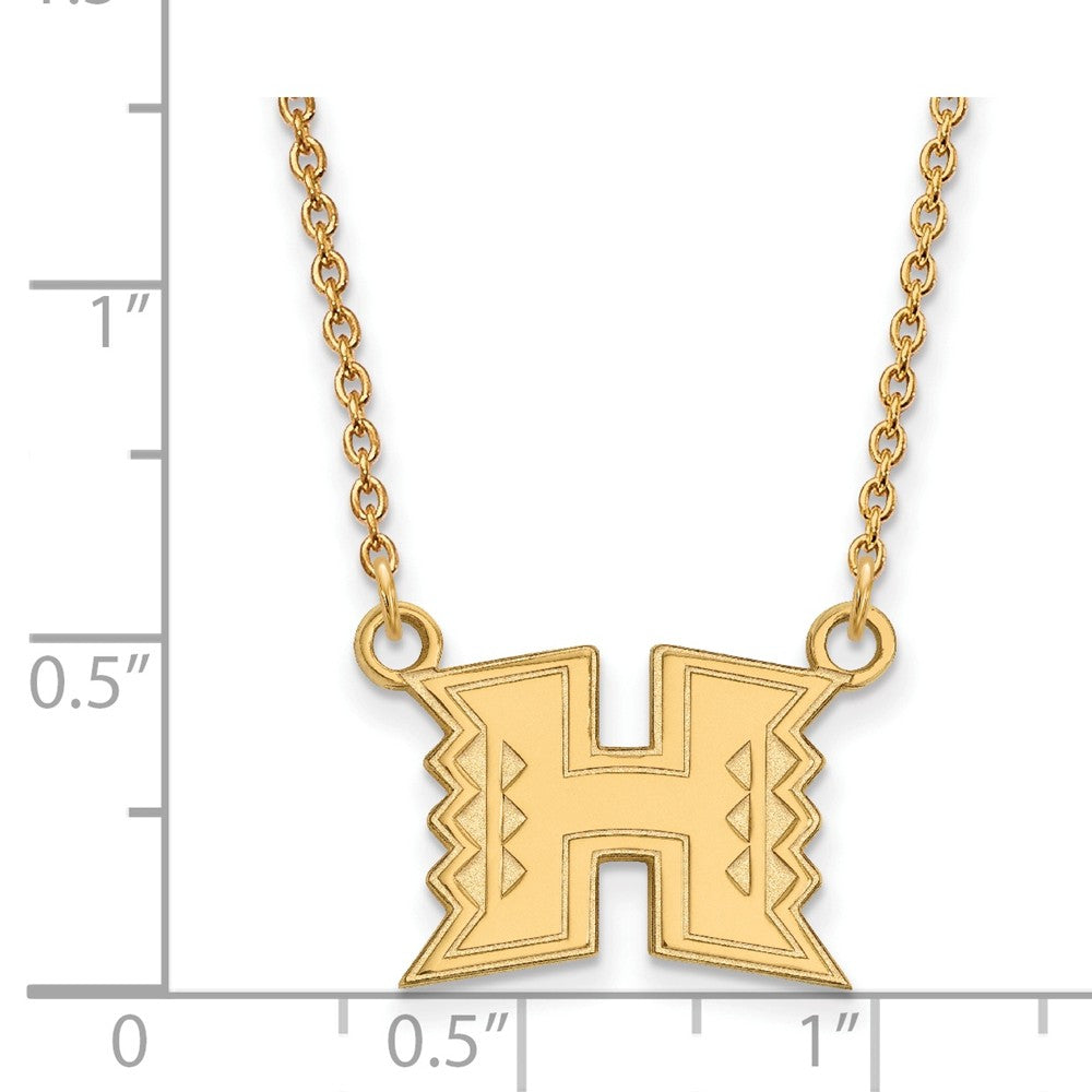 Alternate view of the 14k Yellow Gold The U of Hawai&#39;i Small Pendant Necklace by The Black Bow Jewelry Co.