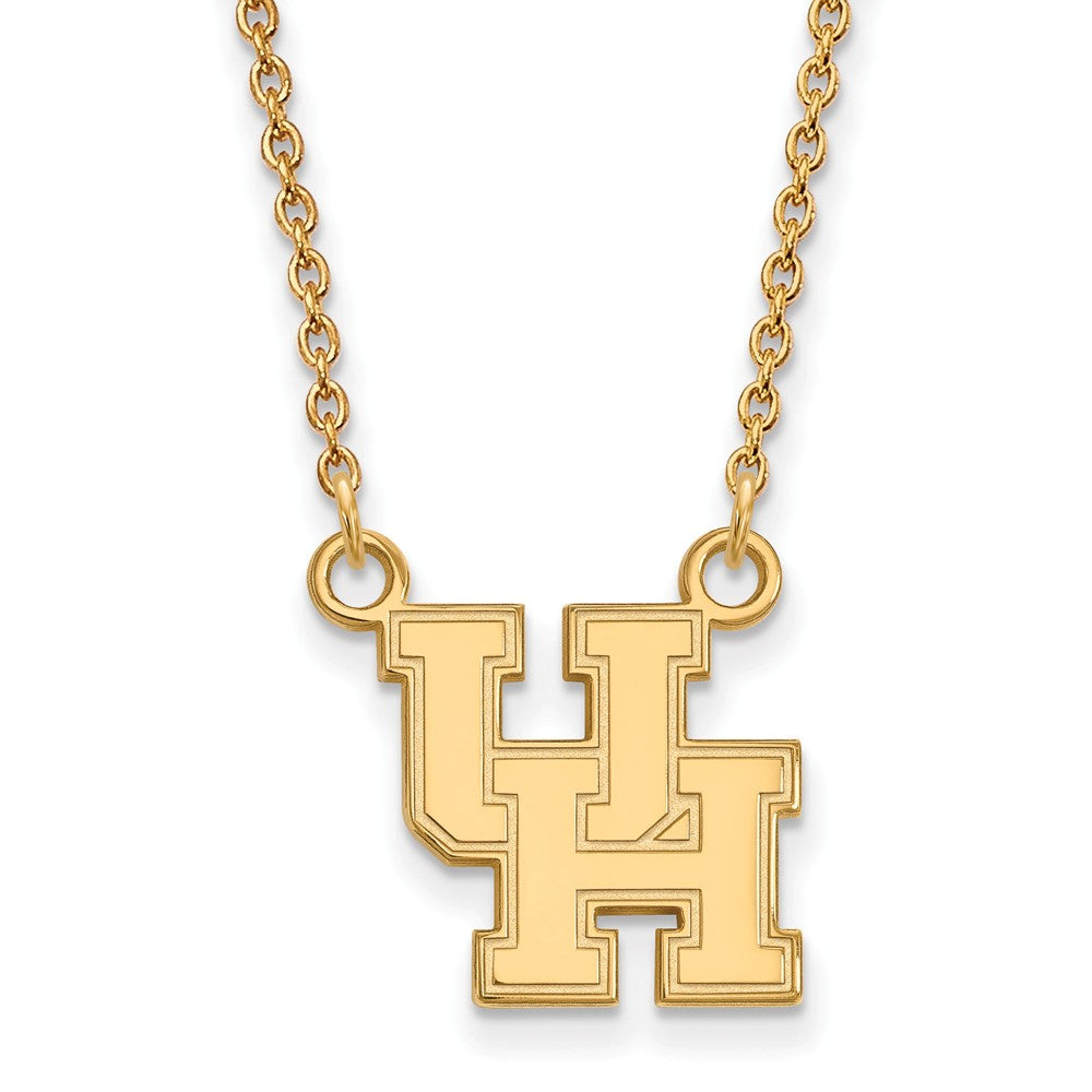 14k Yellow Gold U of Houston Small Pendant Necklace, Item N13538 by The Black Bow Jewelry Co.