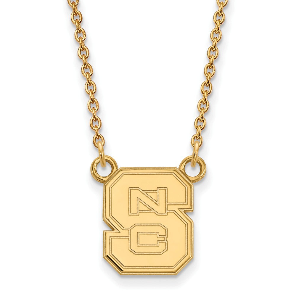 14k Yellow Gold North Carolina Small &#39;NCS&#39; Pendant Necklace, Item N13565 by The Black Bow Jewelry Co.