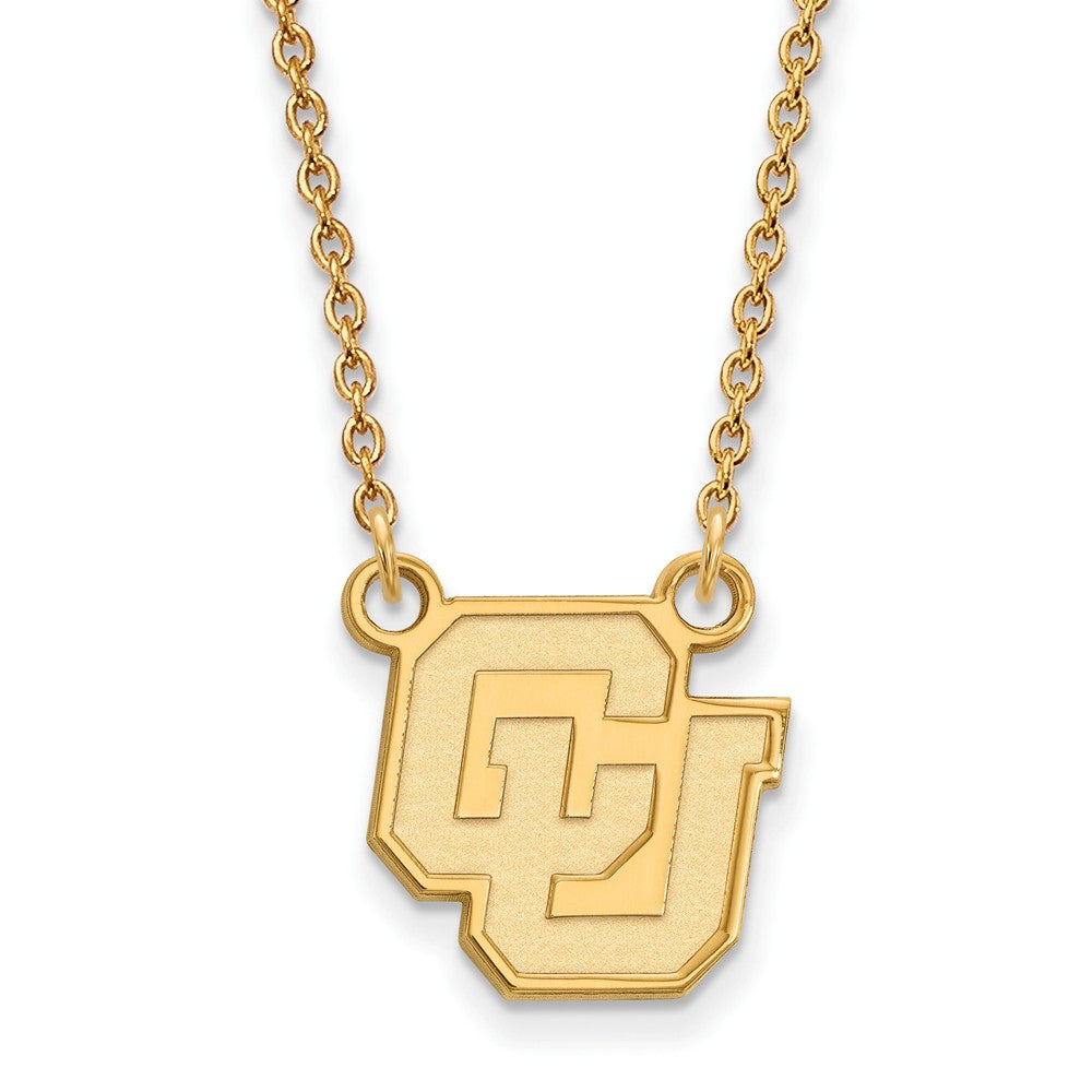 14k Yellow Gold U of Colorado Small Pendant Necklace, Item N13591 by The Black Bow Jewelry Co.