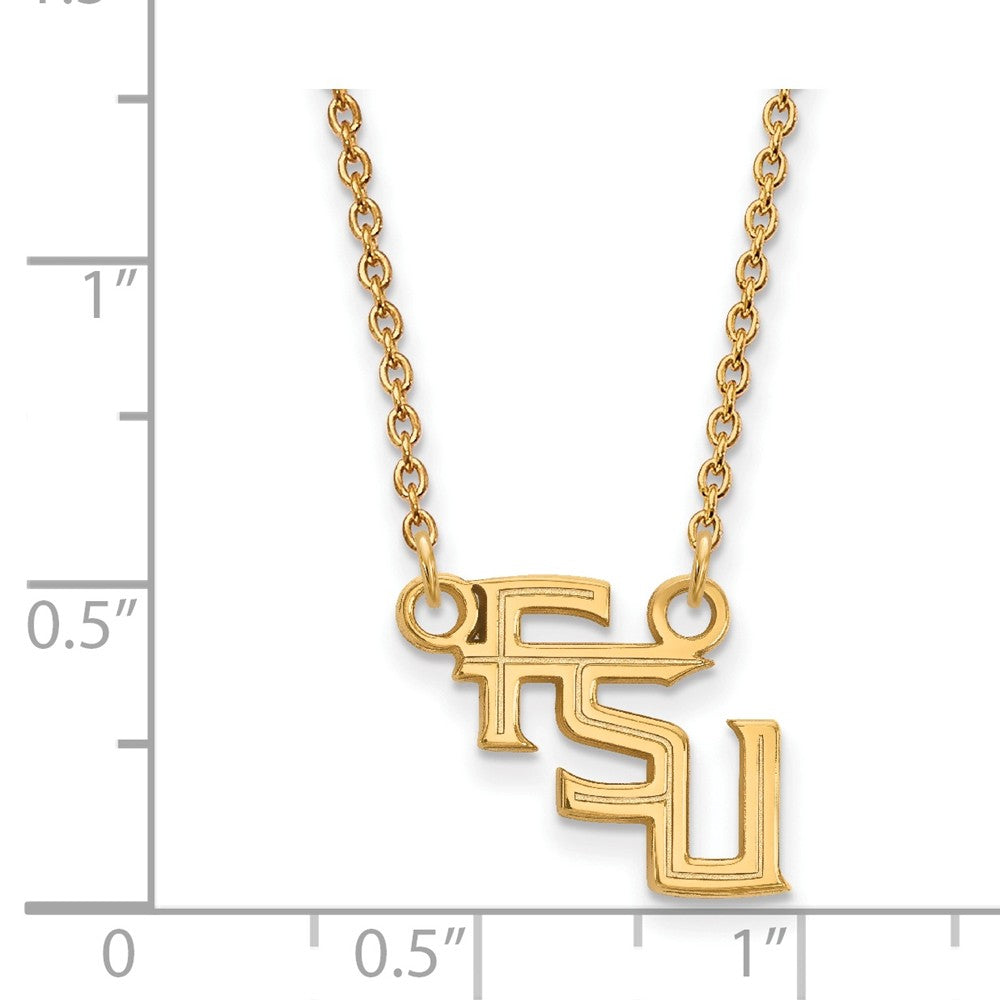 Alternate view of the 14k Yellow Gold Florida State Small Pendant Necklace by The Black Bow Jewelry Co.
