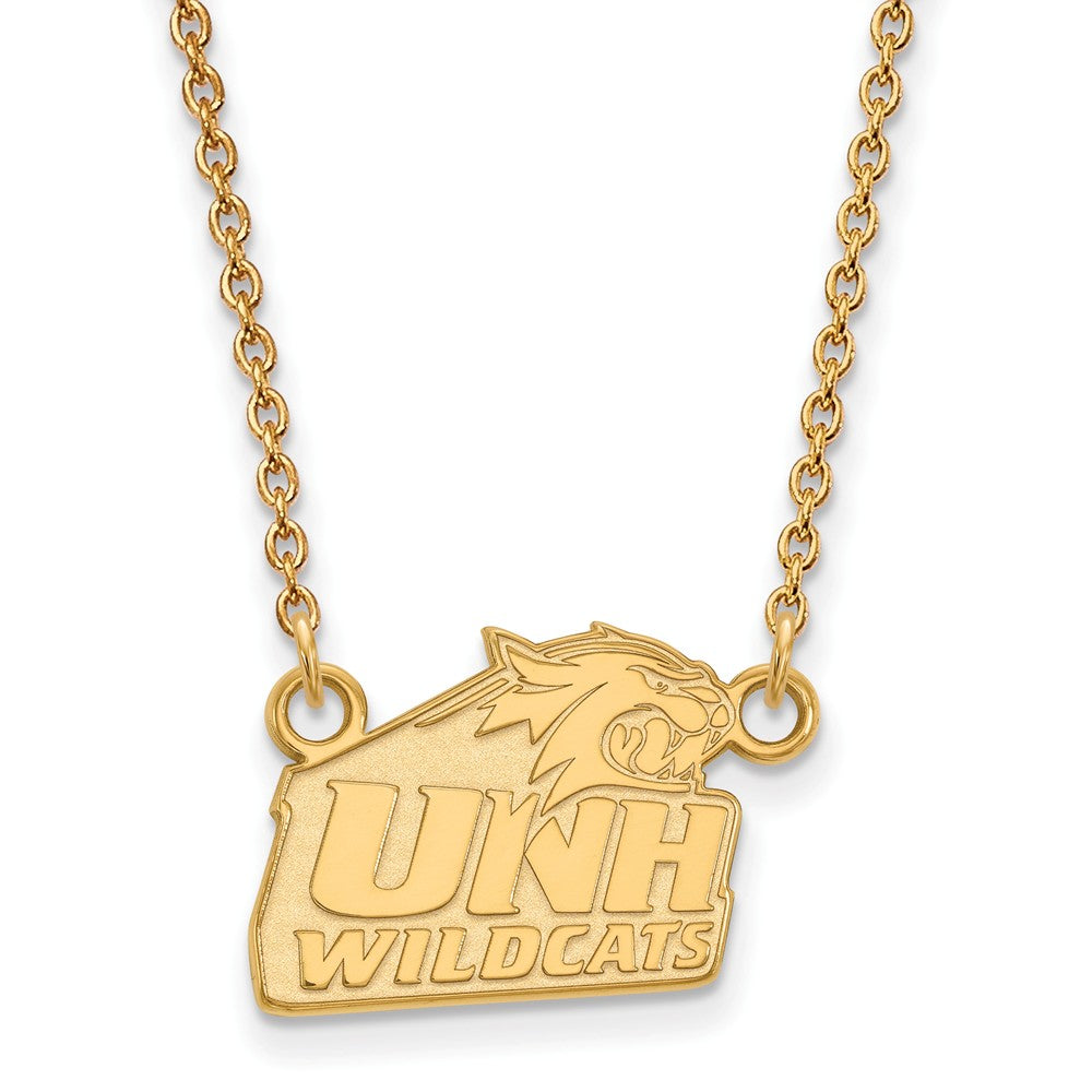 14k Gold Plated Silver U of New Hampshire Small Pendant Necklace, Item N13645 by The Black Bow Jewelry Co.