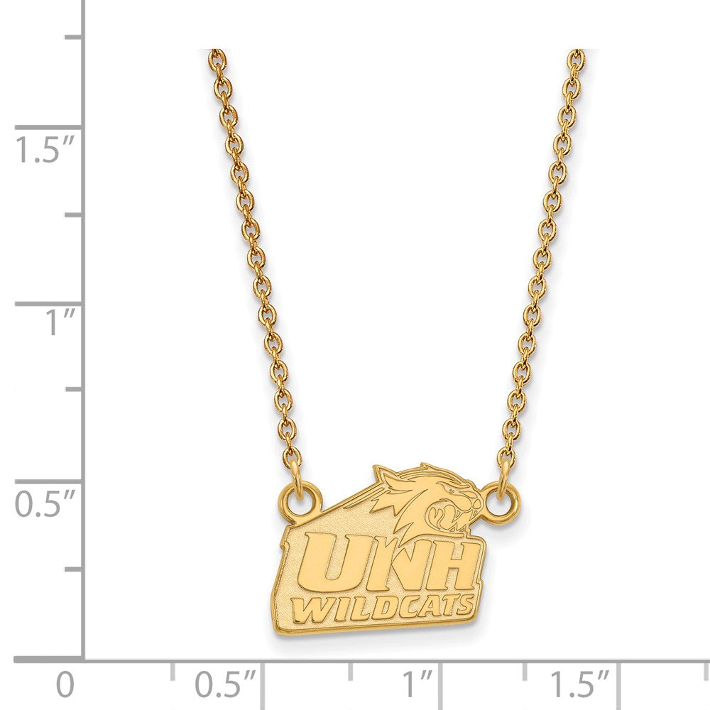 Alternate view of the 14k Gold Plated Silver U of New Hampshire Small Pendant Necklace by The Black Bow Jewelry Co.