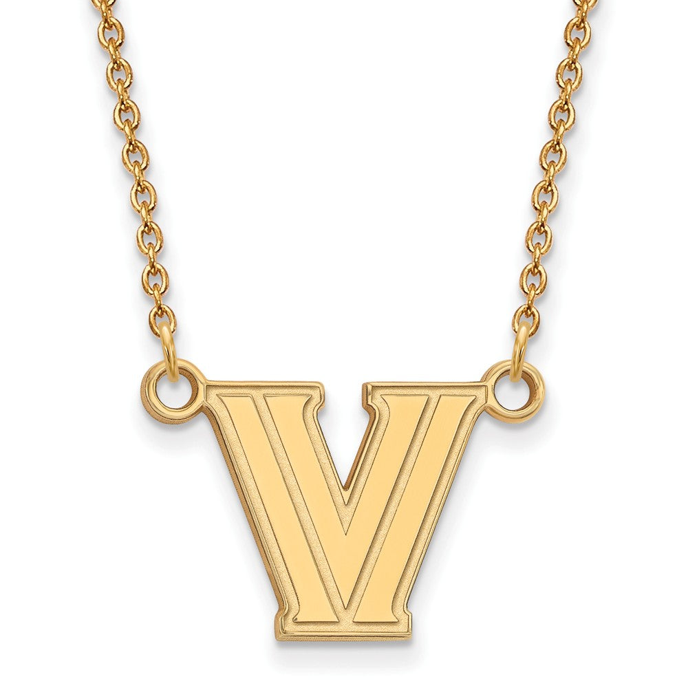 14k Gold Plated Silver Villanova U Small Pendant Necklace, Item N13671 by The Black Bow Jewelry Co.