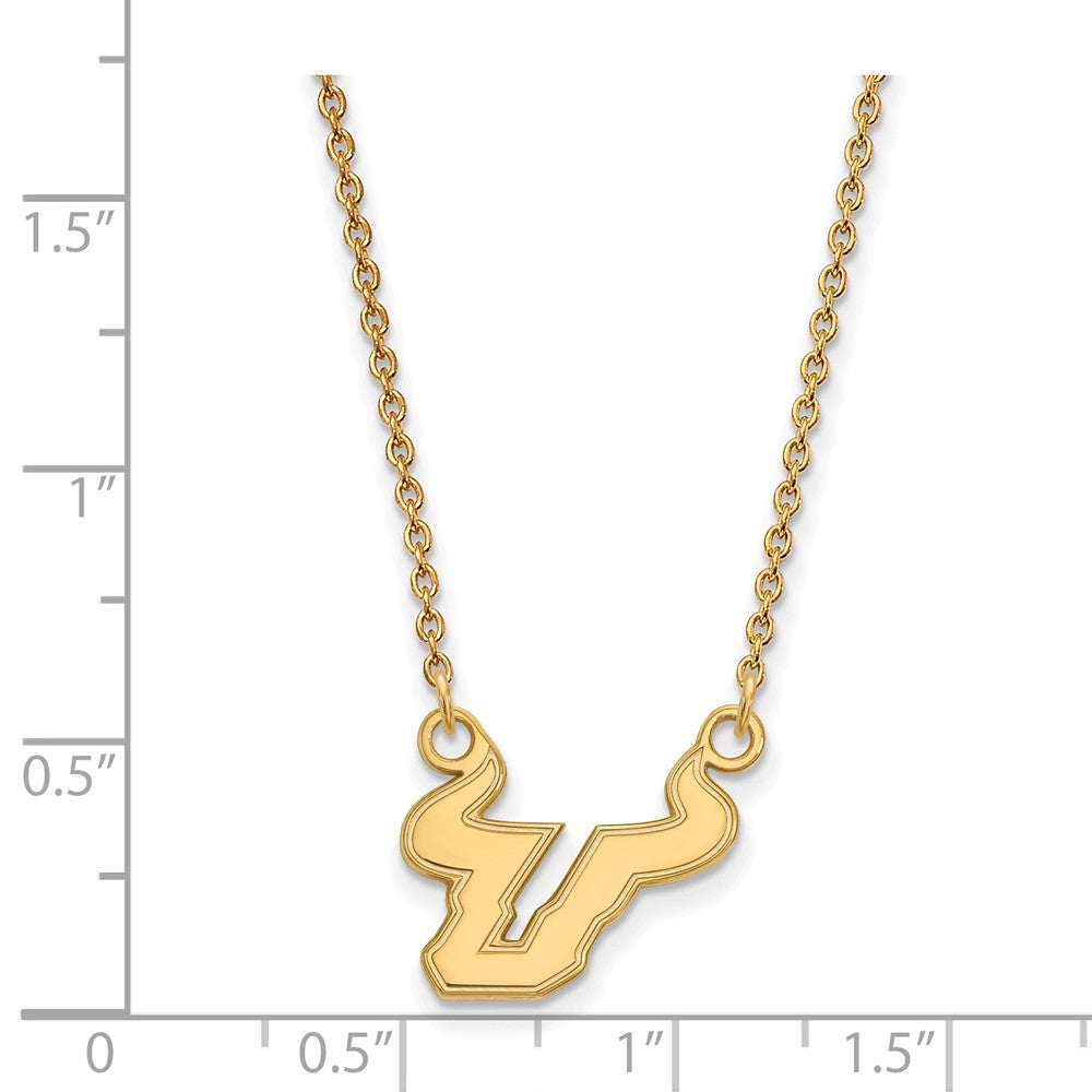 Alternate view of the 14k Gold Plated Silver South Florida Small Pendant Necklace by The Black Bow Jewelry Co.