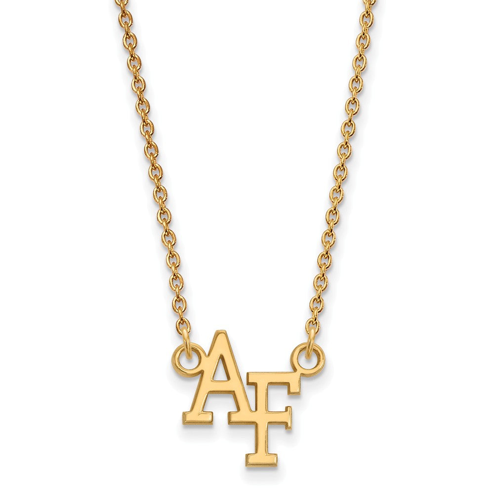 14k Gold Plated Silver Air Force Academy Small Pendant Necklace, Item N13721 by The Black Bow Jewelry Co.