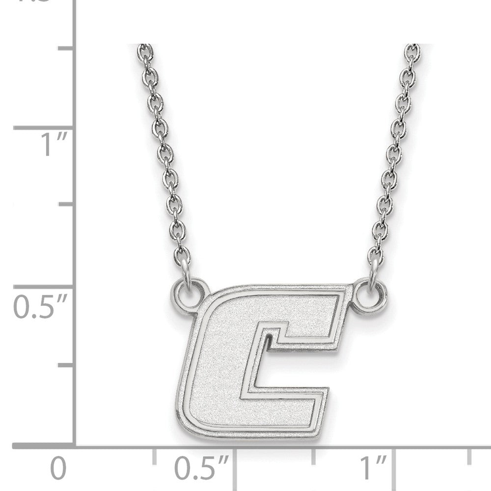 Alternate view of the Sterling Silver U of Tenn Chattanooga Small Initial C Necklace by The Black Bow Jewelry Co.
