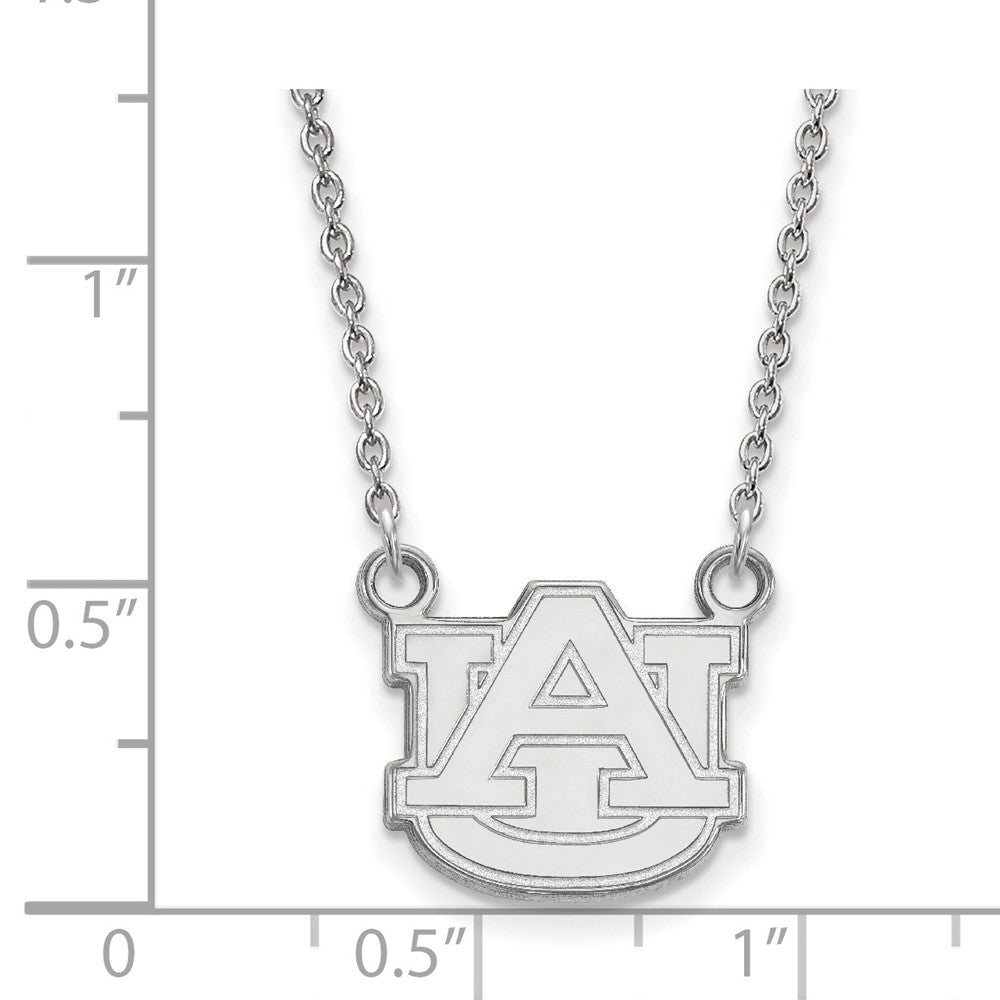 Alternate view of the Sterling Silver Auburn U Small &#39;AU&#39; Necklace by The Black Bow Jewelry Co.
