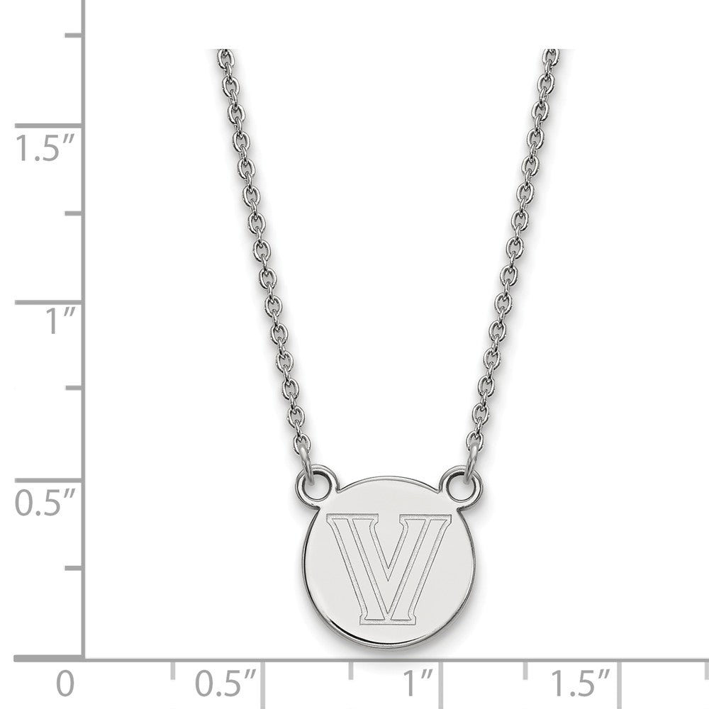 Alternate view of the Sterling Silver Villanova U Small Disc Necklace by The Black Bow Jewelry Co.