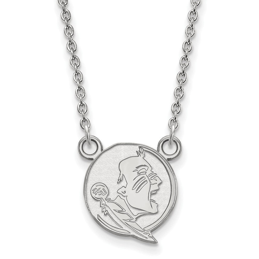 Sterling Silver Florida State Small Seminole Disc Necklace, Item N13989 by The Black Bow Jewelry Co.