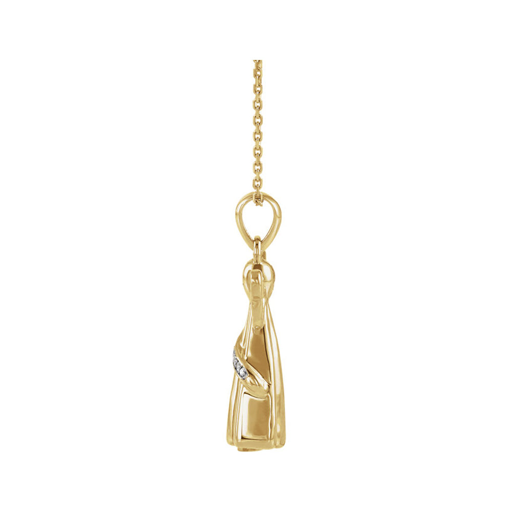 Alternate view of the 10K Yellow Gold &amp; .03 Ctw Diamond Angel Ash Holder Necklace, 18 Inch by The Black Bow Jewelry Co.