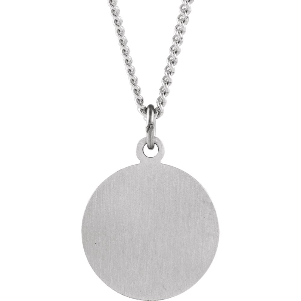 Alternate view of the Sterling Silver 22mm Saint Peter Medal Necklace, 24 Inch by The Black Bow Jewelry Co.