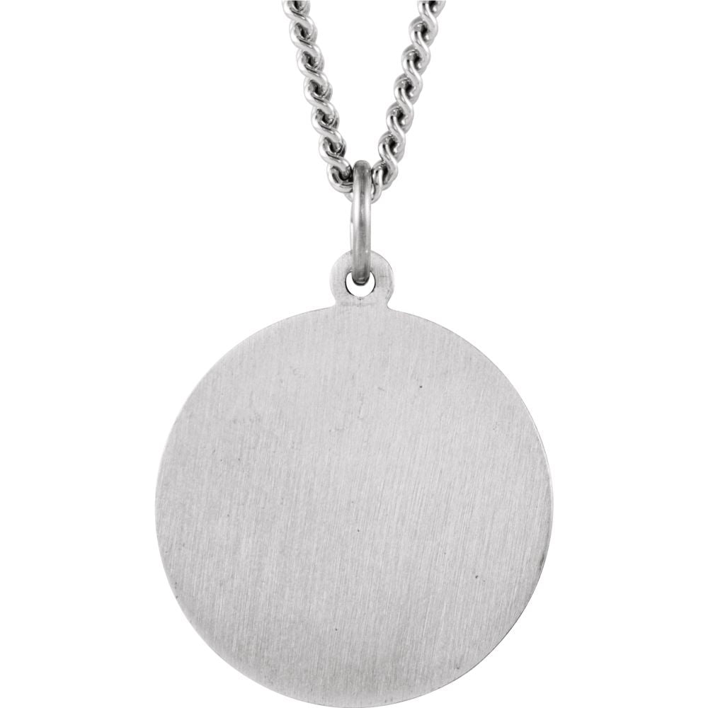 Alternate view of the Sterling Silver 25mm St. Joseph Medal Necklace, 24 inch by The Black Bow Jewelry Co.