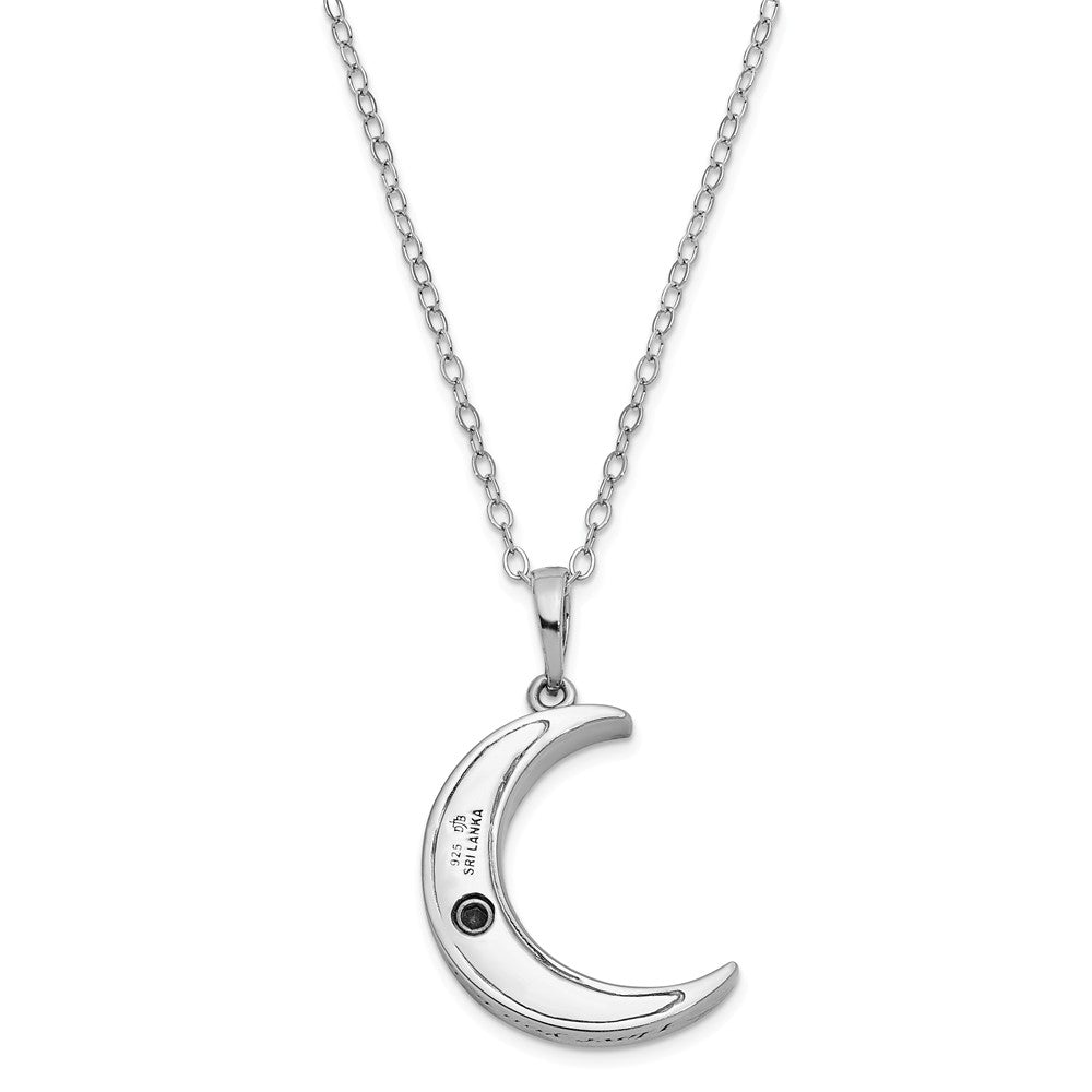 Alternate view of the Antiqued Sterling Silver Crescent Moon Ash Holder Necklace, 18 Inch by The Black Bow Jewelry Co.