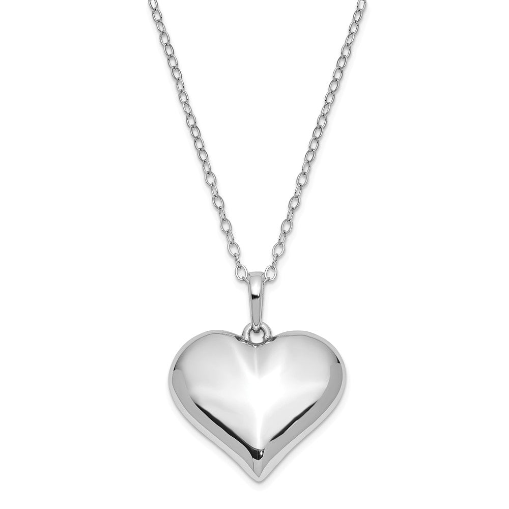 Sterling Silver Without You Polished Heart Ash Holder Necklace, 18in, Item N14067 by The Black Bow Jewelry Co.