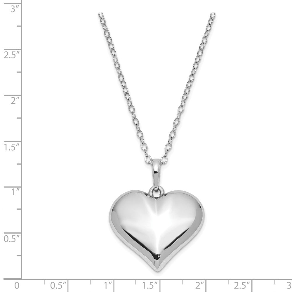 Alternate view of the Sterling Silver Without You Polished Heart Ash Holder Necklace, 18in by The Black Bow Jewelry Co.