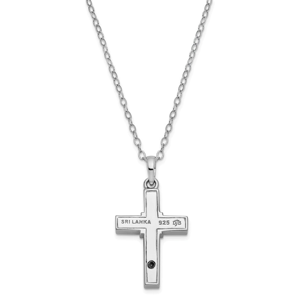 Alternate view of the Sterling Silver CZ Gold Tone Accent Cross Ash Holder Necklace, 18 Inch by The Black Bow Jewelry Co.
