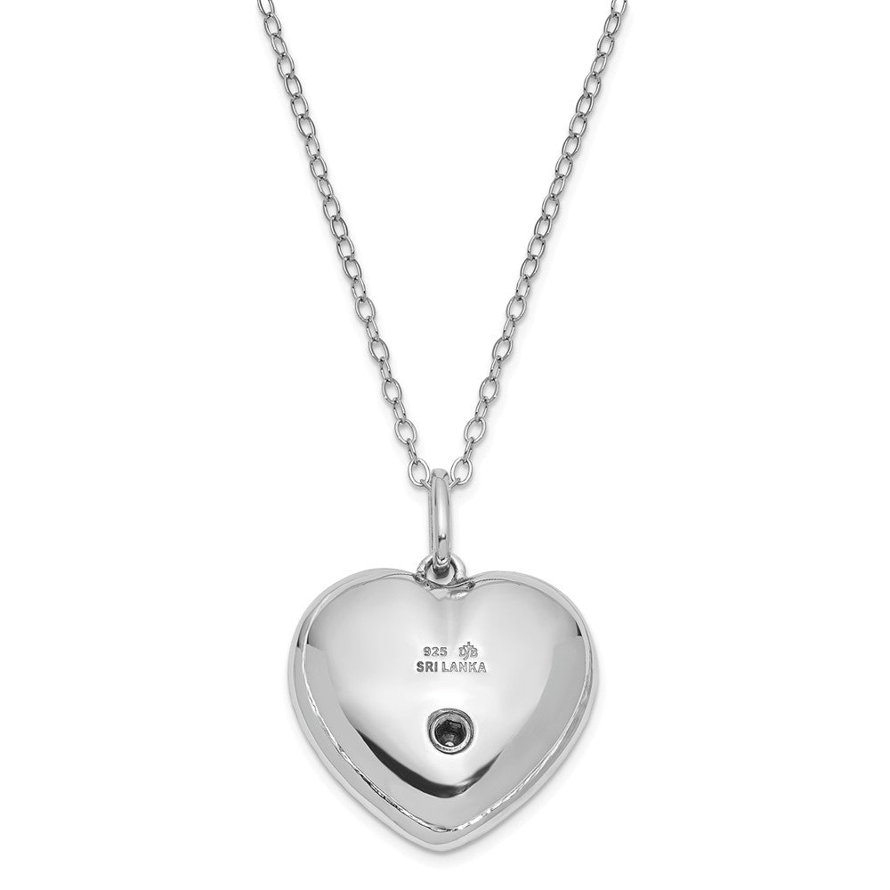 Alternate view of the Sterling Silver &amp; Gold Tone Accent Heart Ash Holder Necklace, 18 Inch by The Black Bow Jewelry Co.