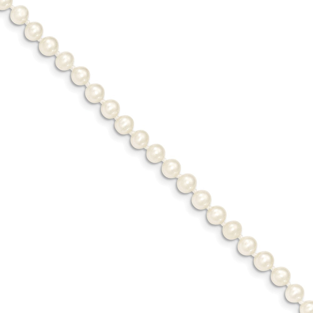 4-5mm, White FW Cultured Pearl &amp; 14k Yellow Gold Clasp Necklace, Item N14082 by The Black Bow Jewelry Co.