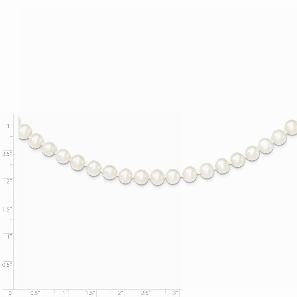 Sterling Silver Rhodium-plated 6-7mm White Near Round FWC Pearl Necklace:  Precious Accents, Ltd.