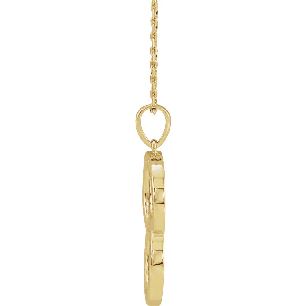 Alternate view of the 14k Yellow Gold Double Vertical Milgrain Circle Necklace 16-18 Inch by The Black Bow Jewelry Co.