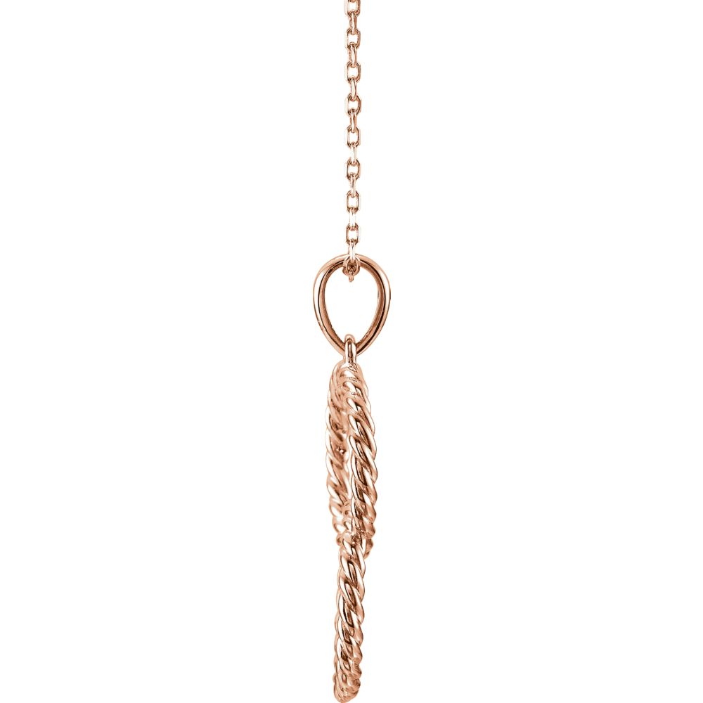 Alternate view of the 14k Rose Gold Double Vertical Rope Circle Necklace, 16-18 Inch by The Black Bow Jewelry Co.