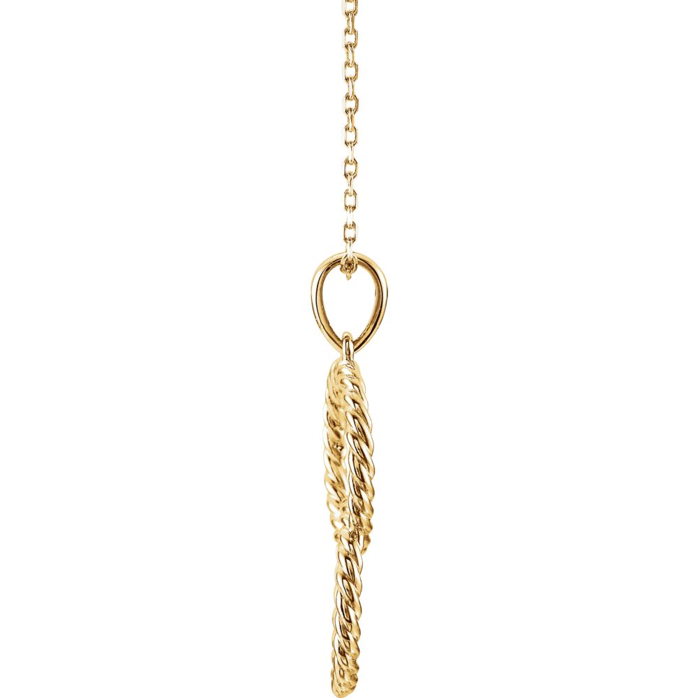 Alternate view of the 14k Yellow Gold Double Vertical Rope Circle Necklace, 16-18 Inch by The Black Bow Jewelry Co.