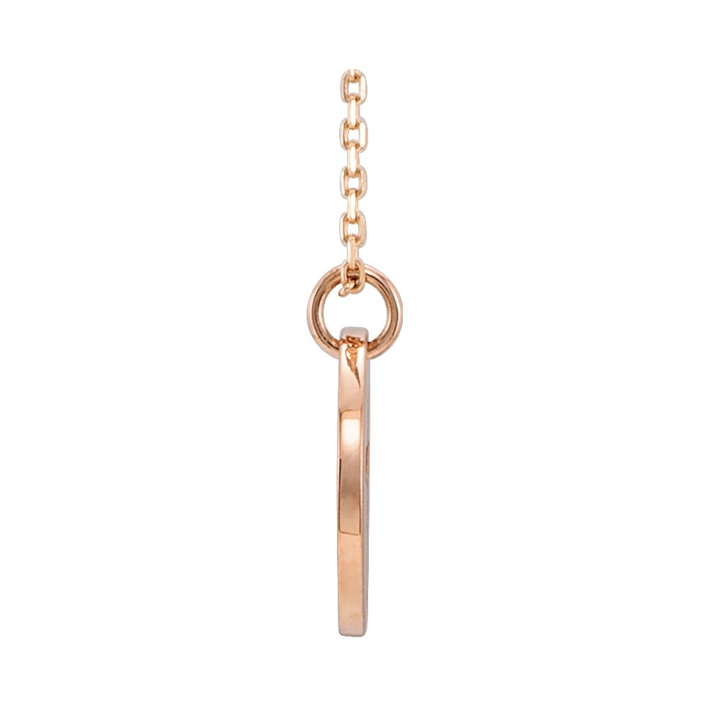 Alternate view of the 14k Rose Gold 12mm Pierced Cross Disc Necklace, 16-18 Inch by The Black Bow Jewelry Co.